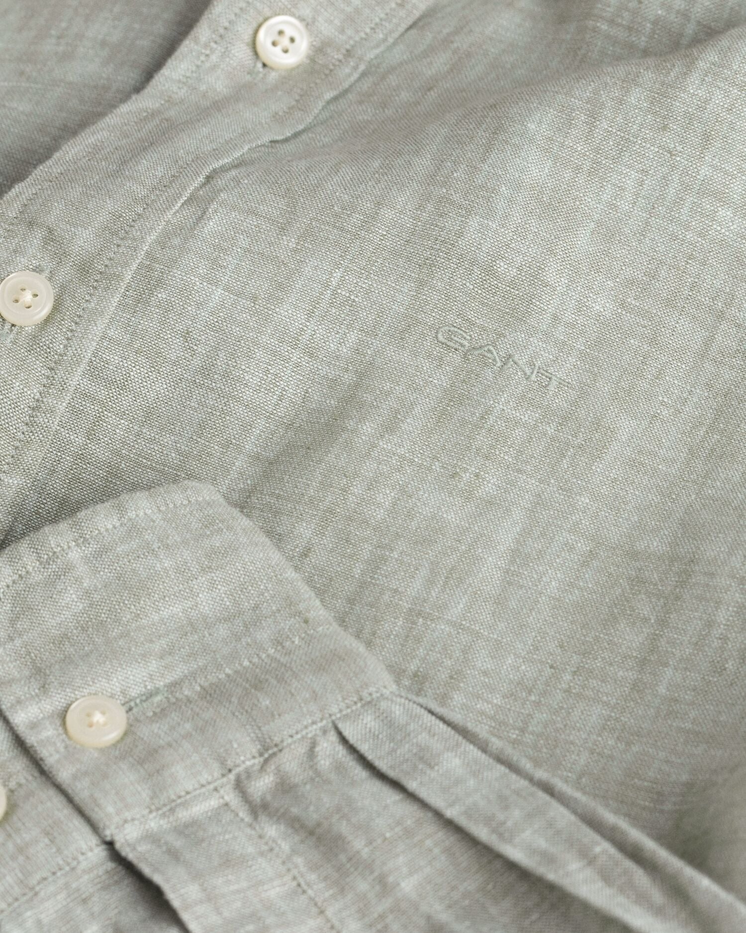 SLIM LINEN SHIRT-KALAMATA GREEN