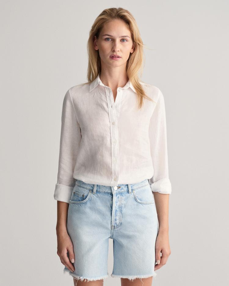 REG LINEN CHAMBRAY SHIRT-WHITE