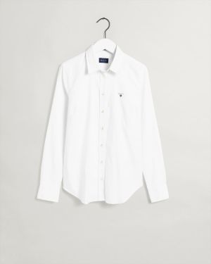 STRETCH OXFORD SOLID-WHITE