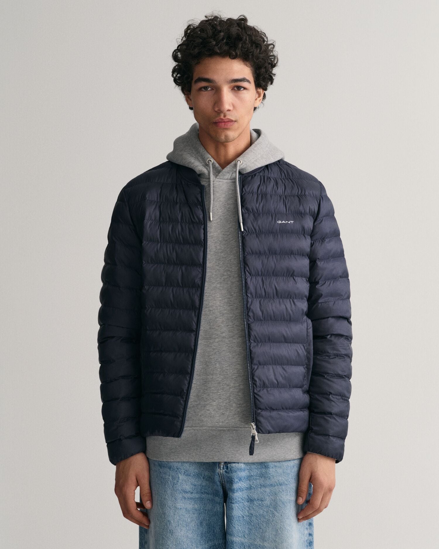 LIGHT PADDED BOMBER JACKET-EVENING BLUE