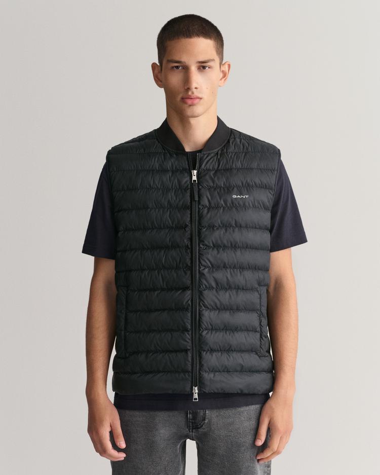 LIGHT PADDED BOMBER VEST-BLACK