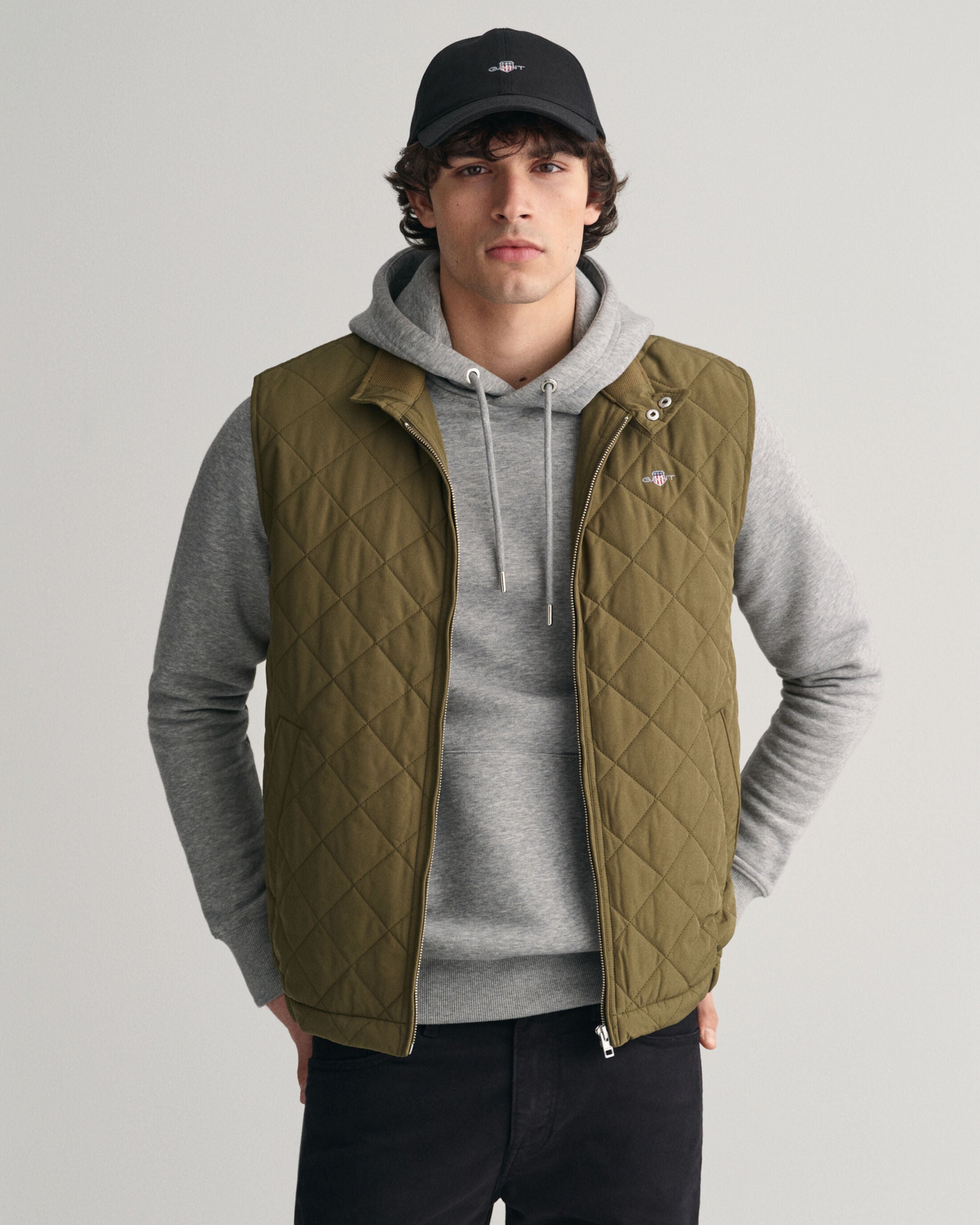 QUILTED WINDCHEATER VEST-RACING GREEN