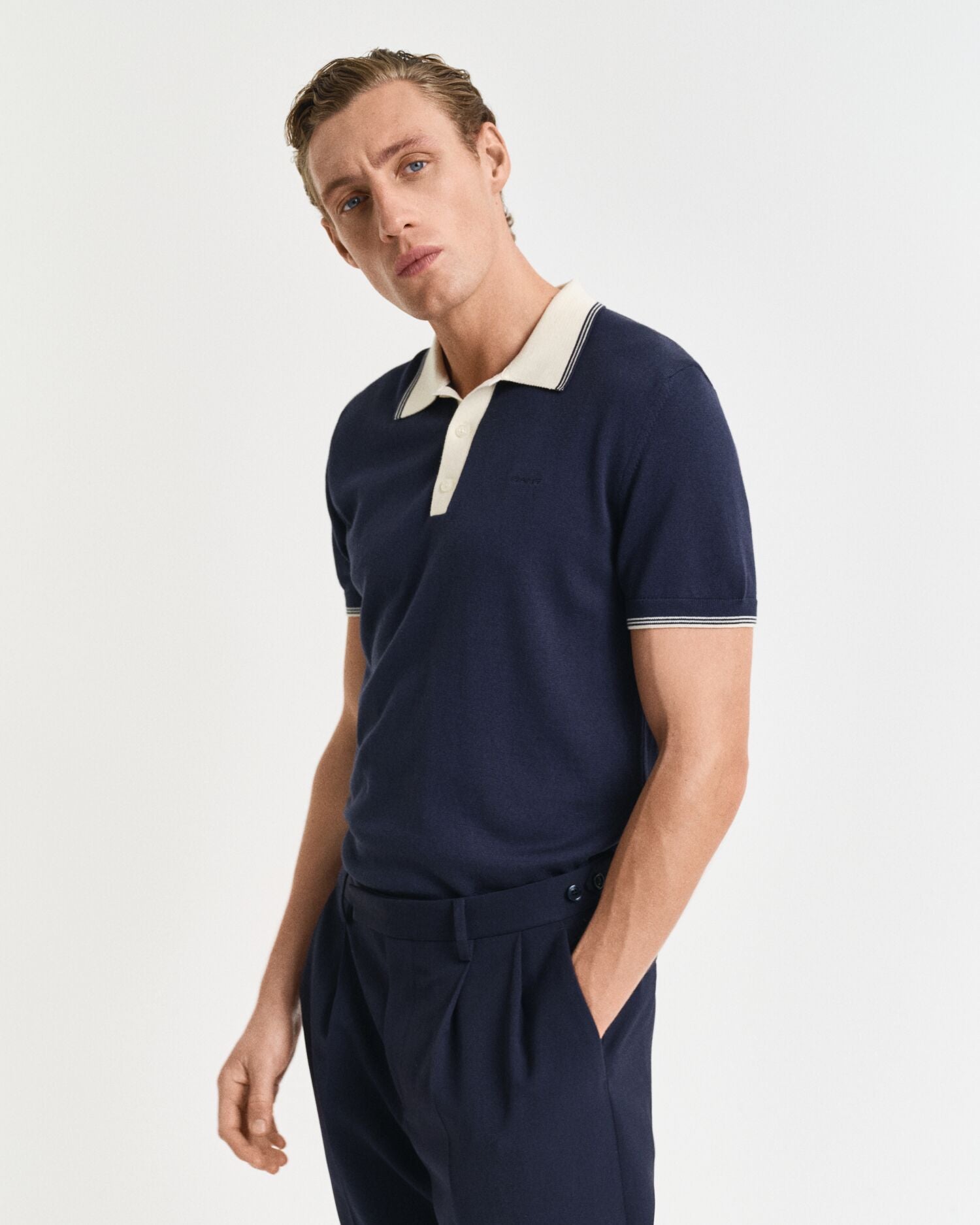 MODAL BLEND SS POLO-EVENING BLUE