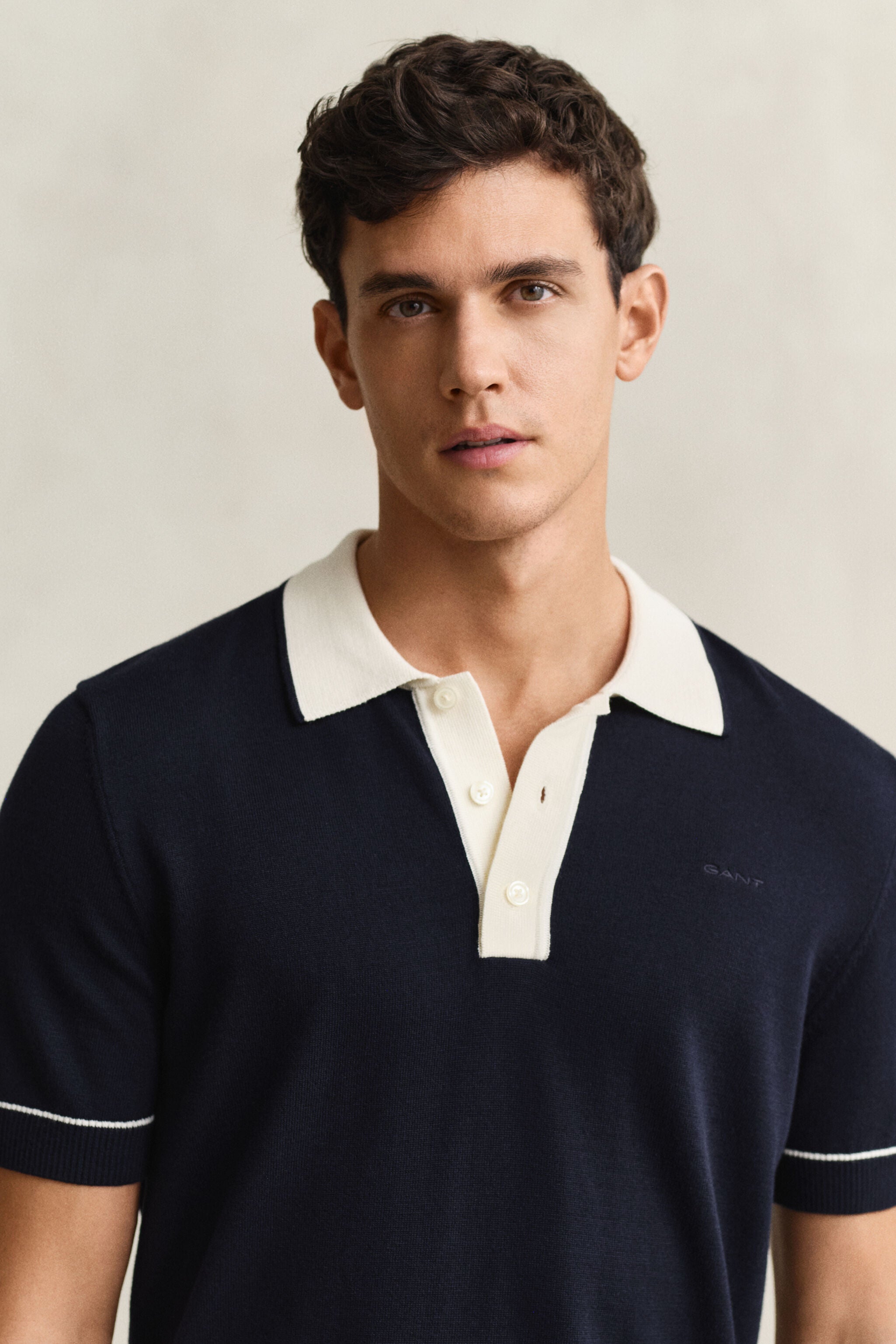 COTTON MODAL POLO-EVENING BLUE