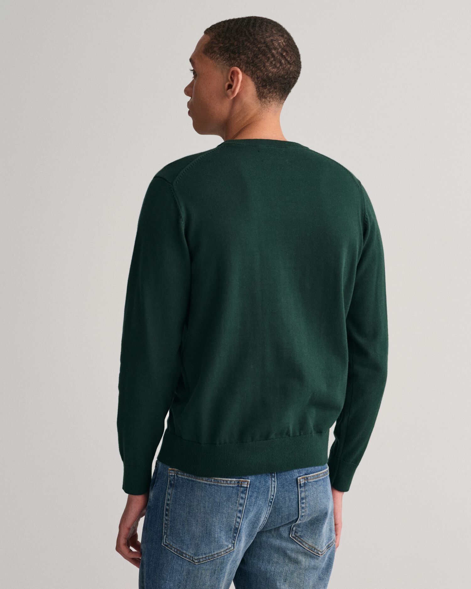 CLASSIC COTTON C-NECK-TARTAN GREEN