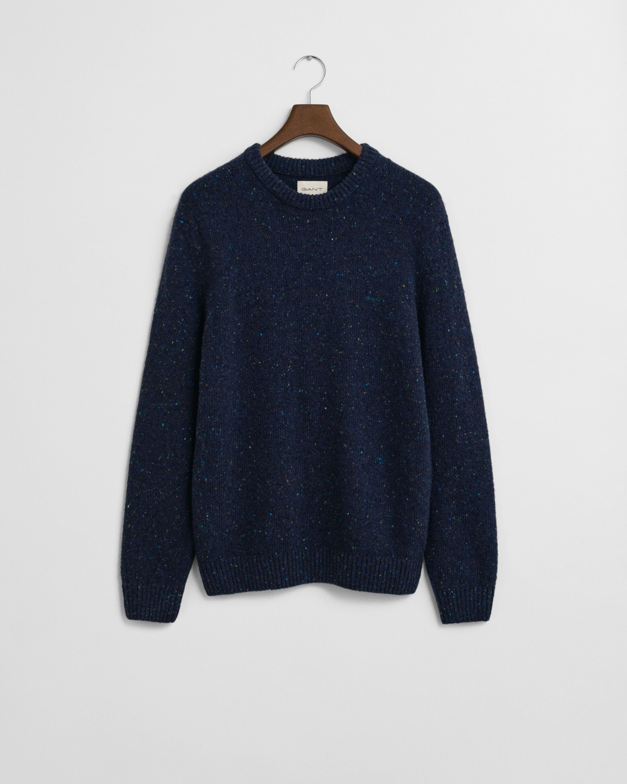 WOOL BLEND NEPS C-NECK-EVENING BLUE