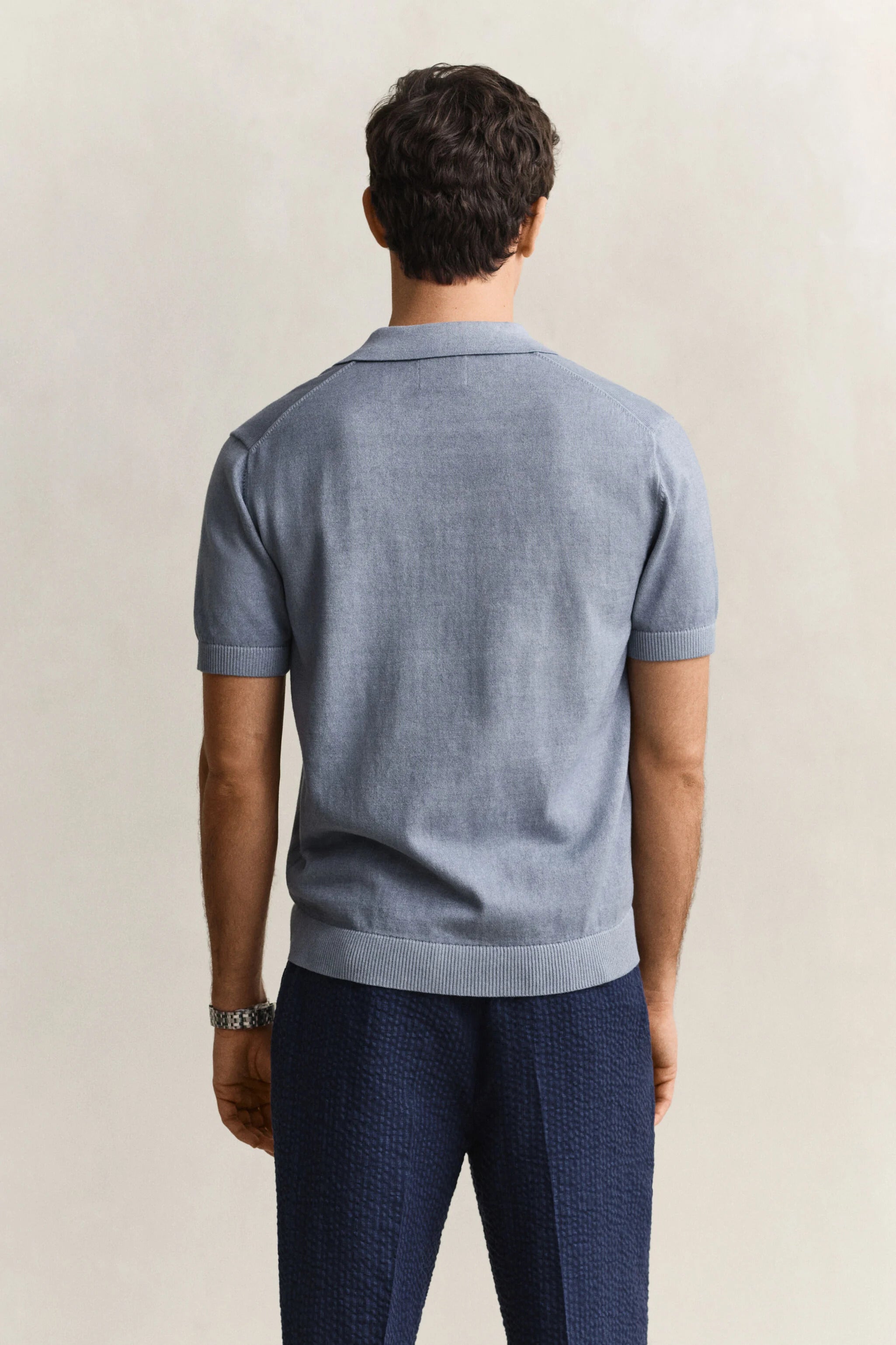 SUNFADED SS POLO-SKYBLUE