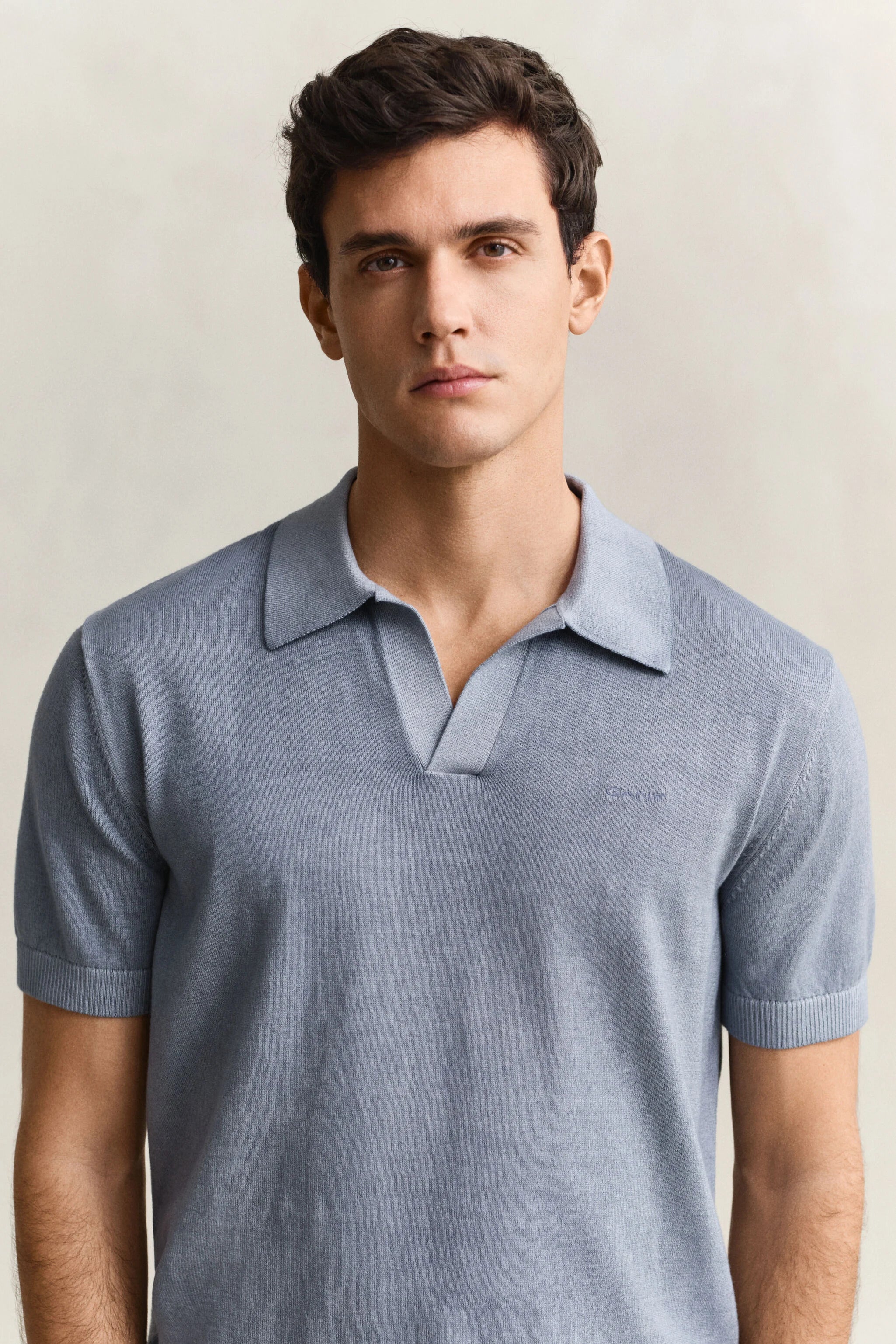 SUNFADED SS POLO-SKYBLUE