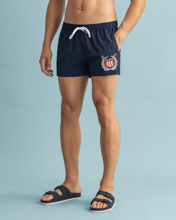 SC CREST EMBROIDERY SWIM SHORTS-MARINE