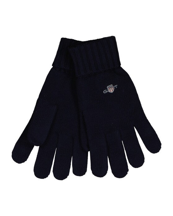 COTTON BLEND LOGO GLOVES-BLACK