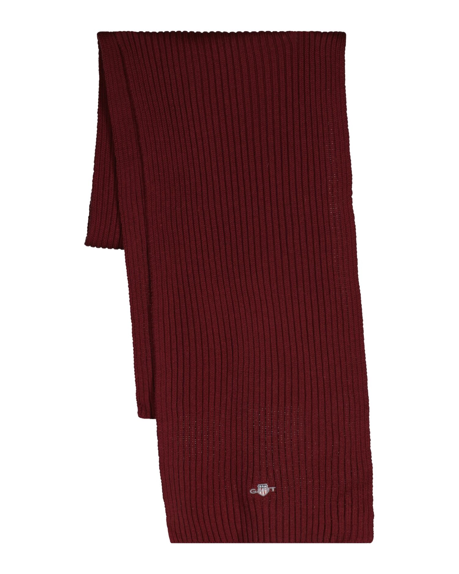 COTTON BLEND LOGO SCARF-PLUMPED RED