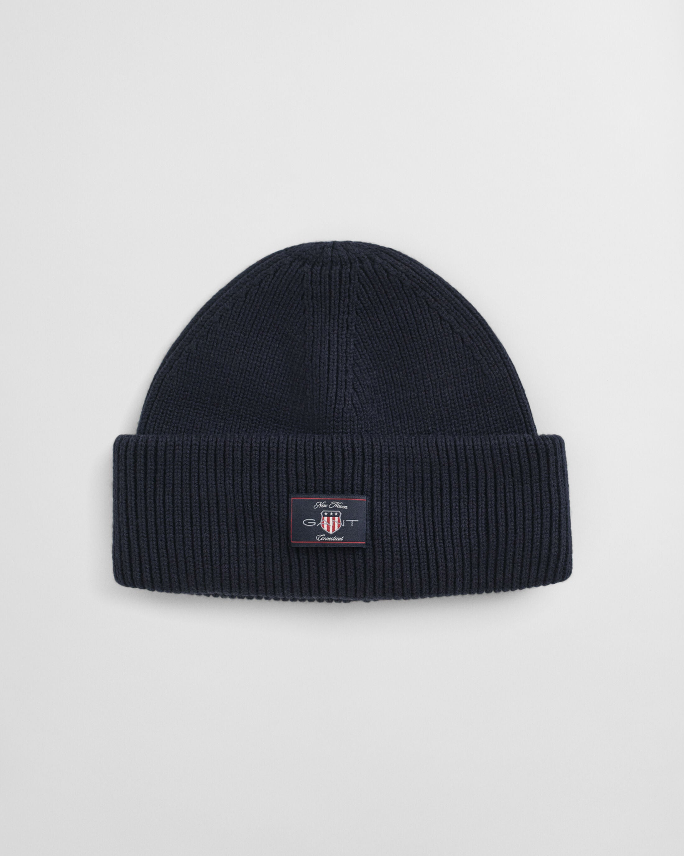 COTTON BLEND RIBBED BEANIE-EVENING BLUE
