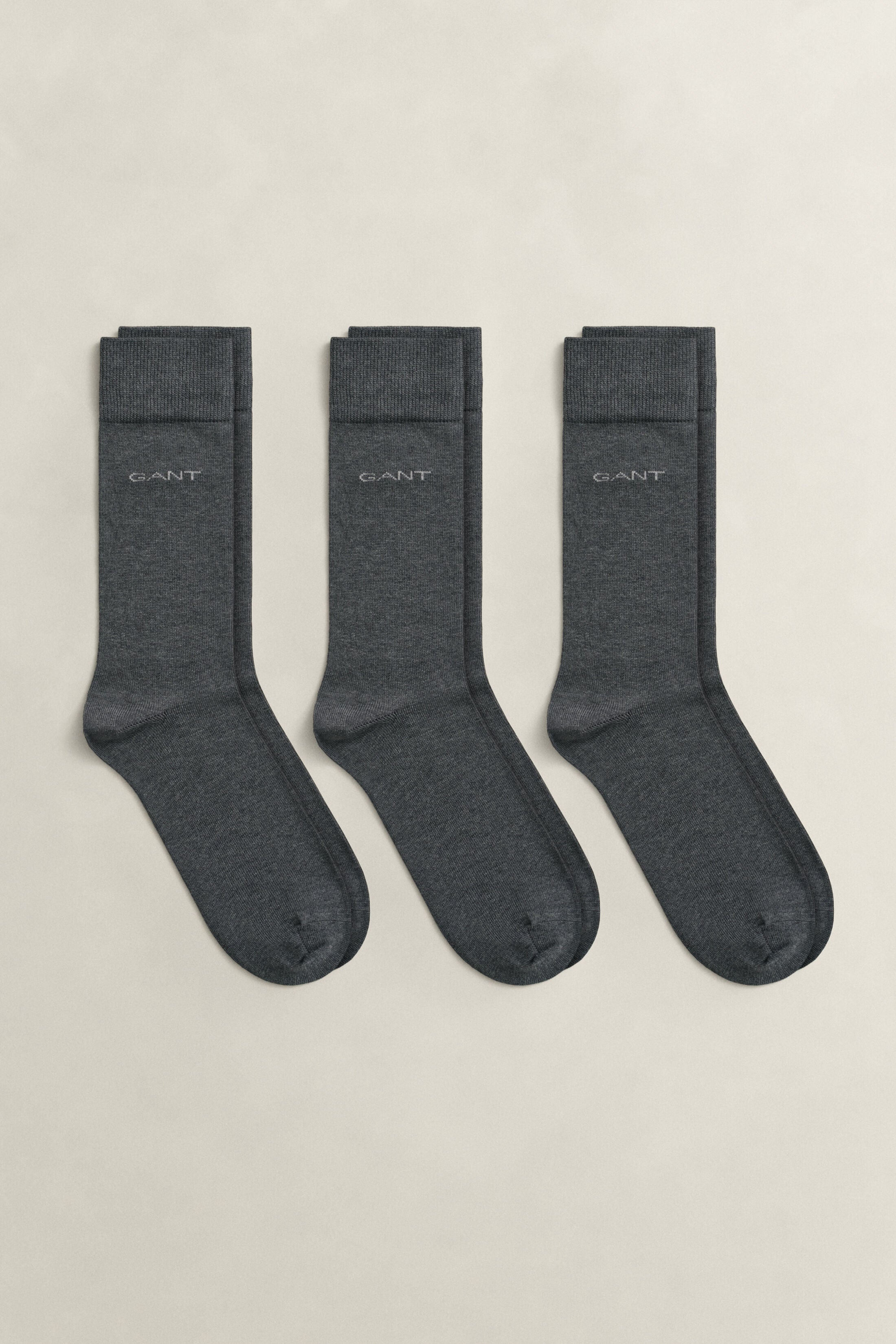MERCERIZED COTTON SOCKS 3-PACK-CHARCOAL MELANGE