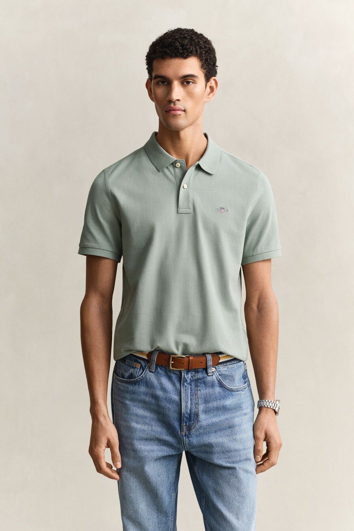 REG SHIELD SS PIQUE POLO-CERAMIC GREY