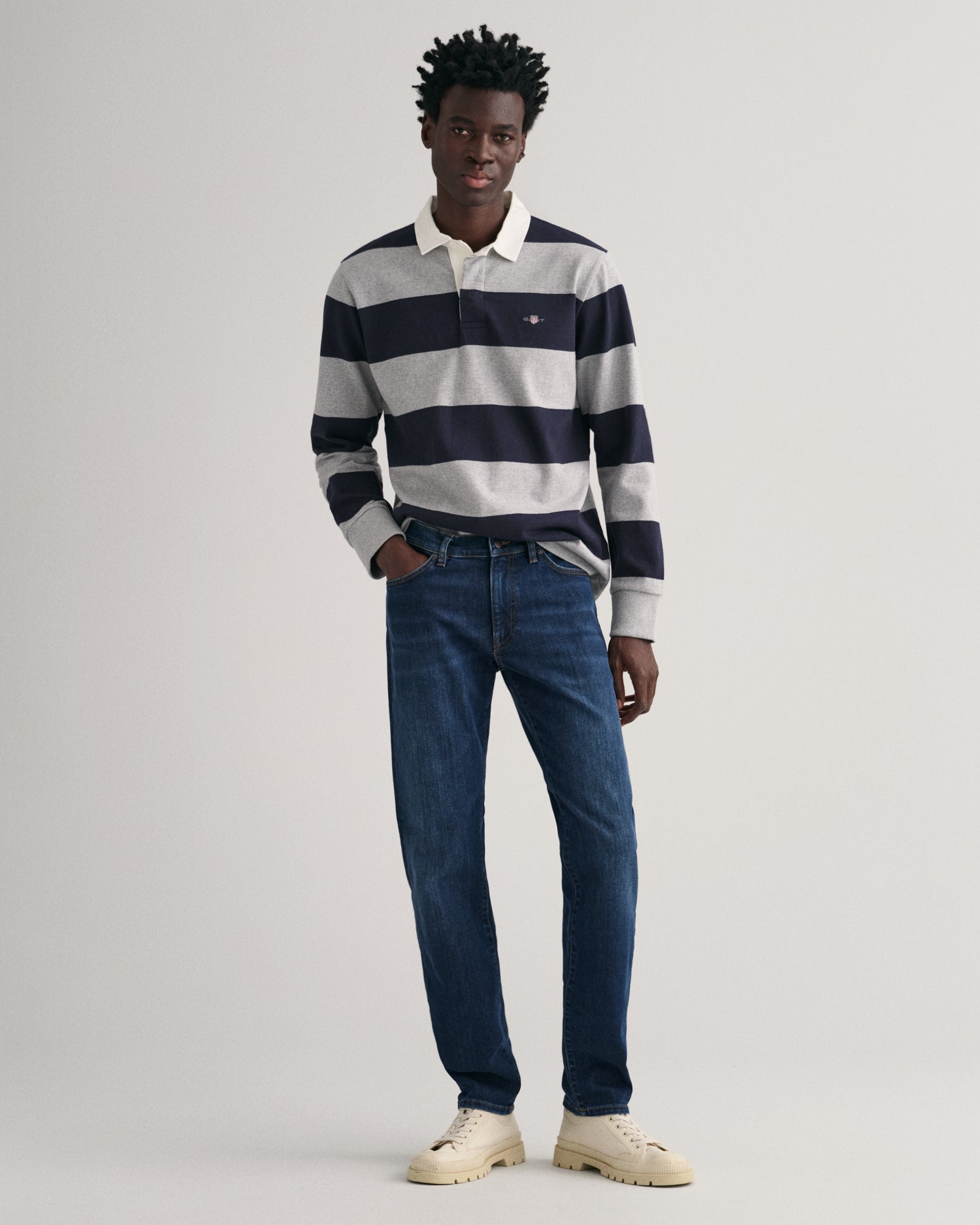 SLIM GANT JEANS-DARK BLUE WORN IN