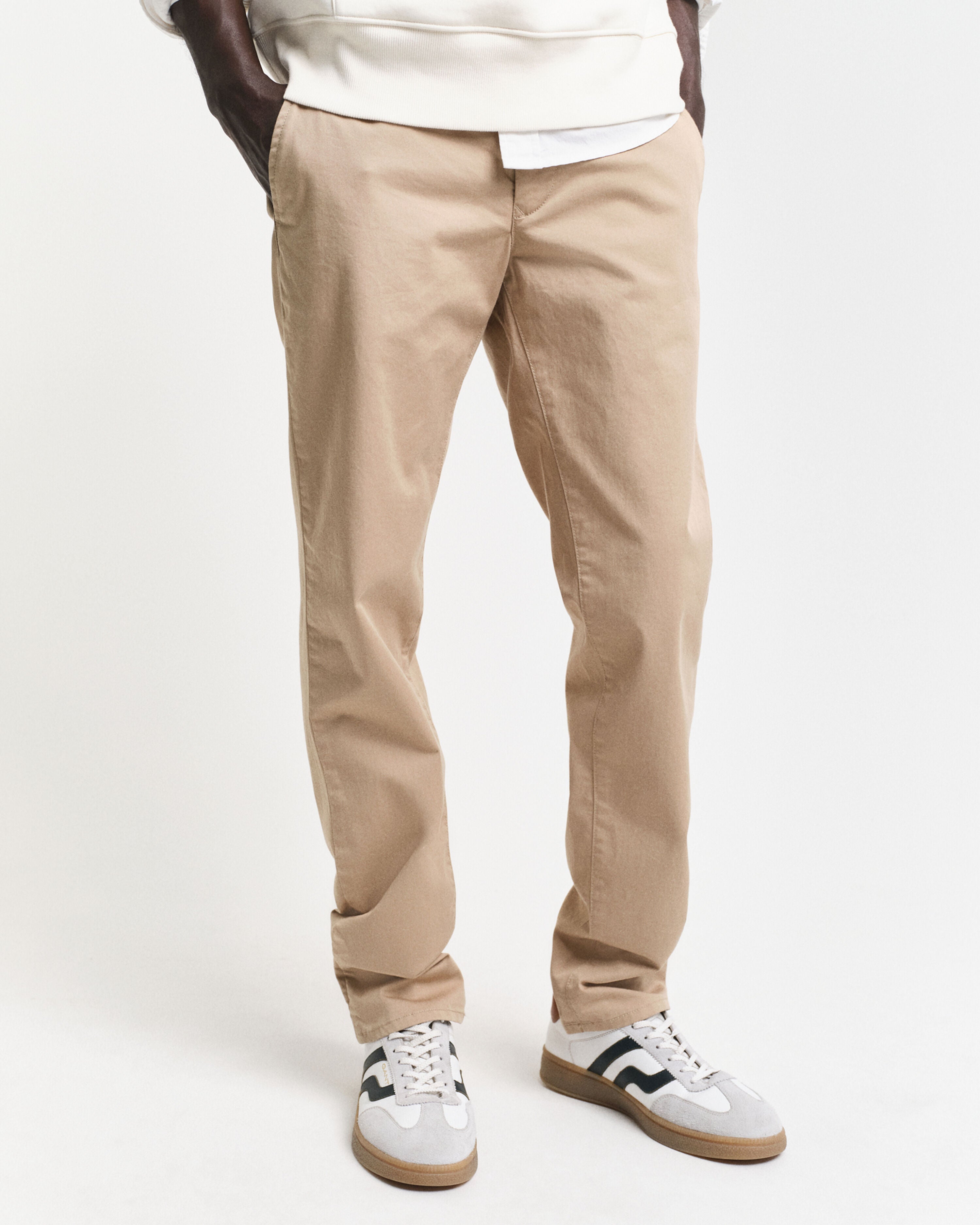 SLIM TWILL CHINOS-DARK KHAKI