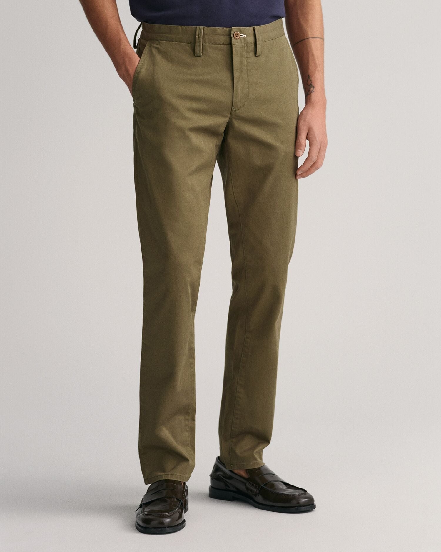 SLIM TWILL CHINOS-RACING GREEN