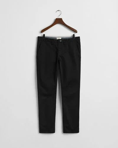 SLIM TWILL CHINOS-BLACK