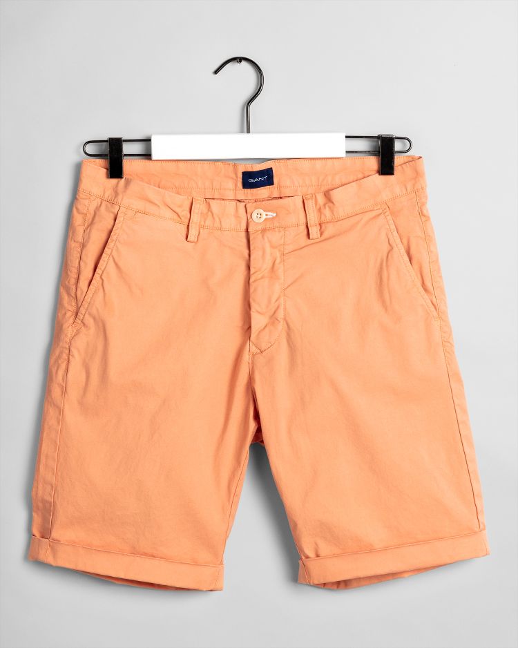 REGULAR FIT SUNFADED SHORTS-PALE CORAL