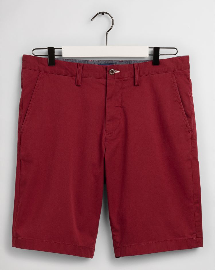 RELAXED TWILL SHORTS-MAHOGANY RED