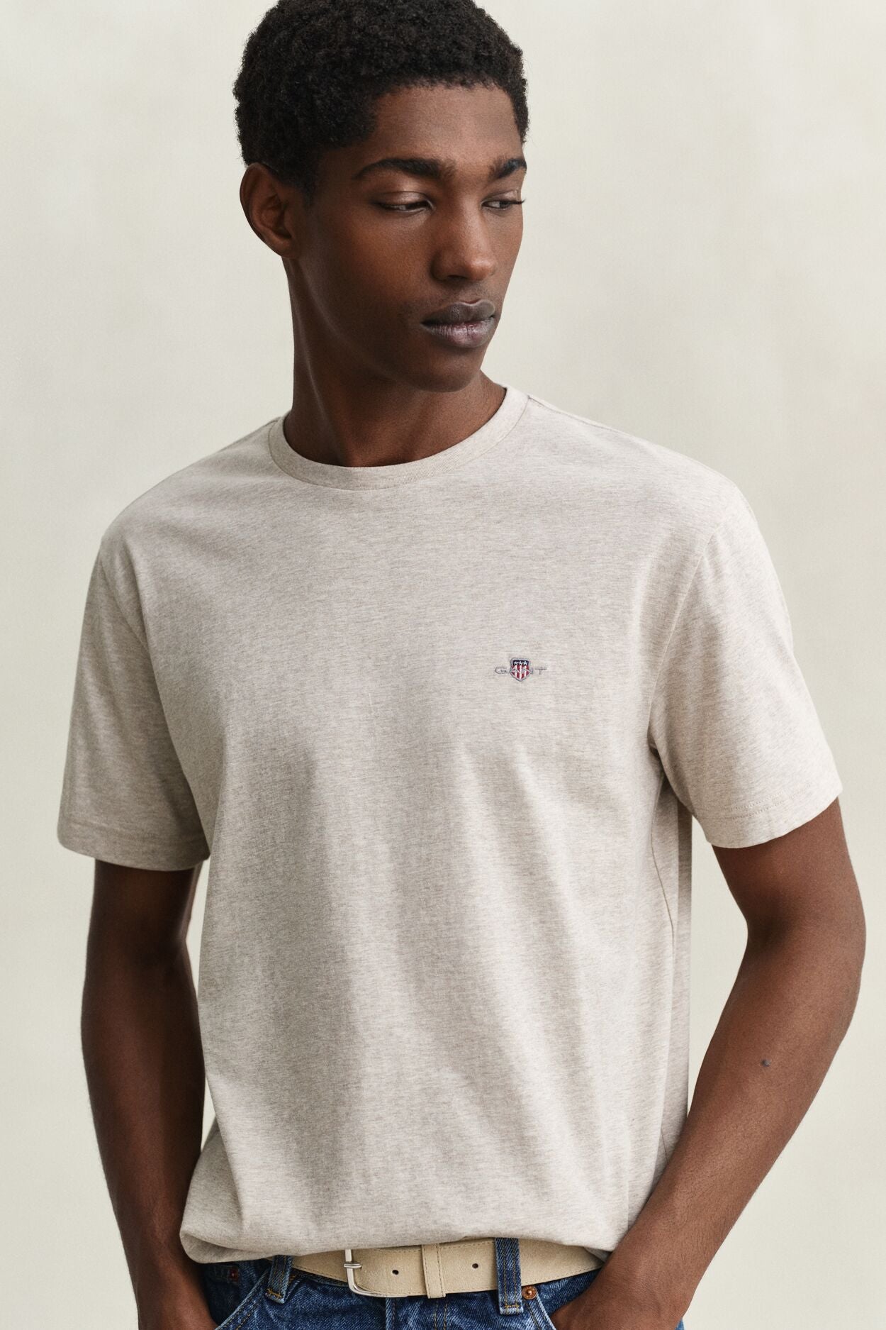REG SHIELD SS T-SHIRT-SEED MELANGE