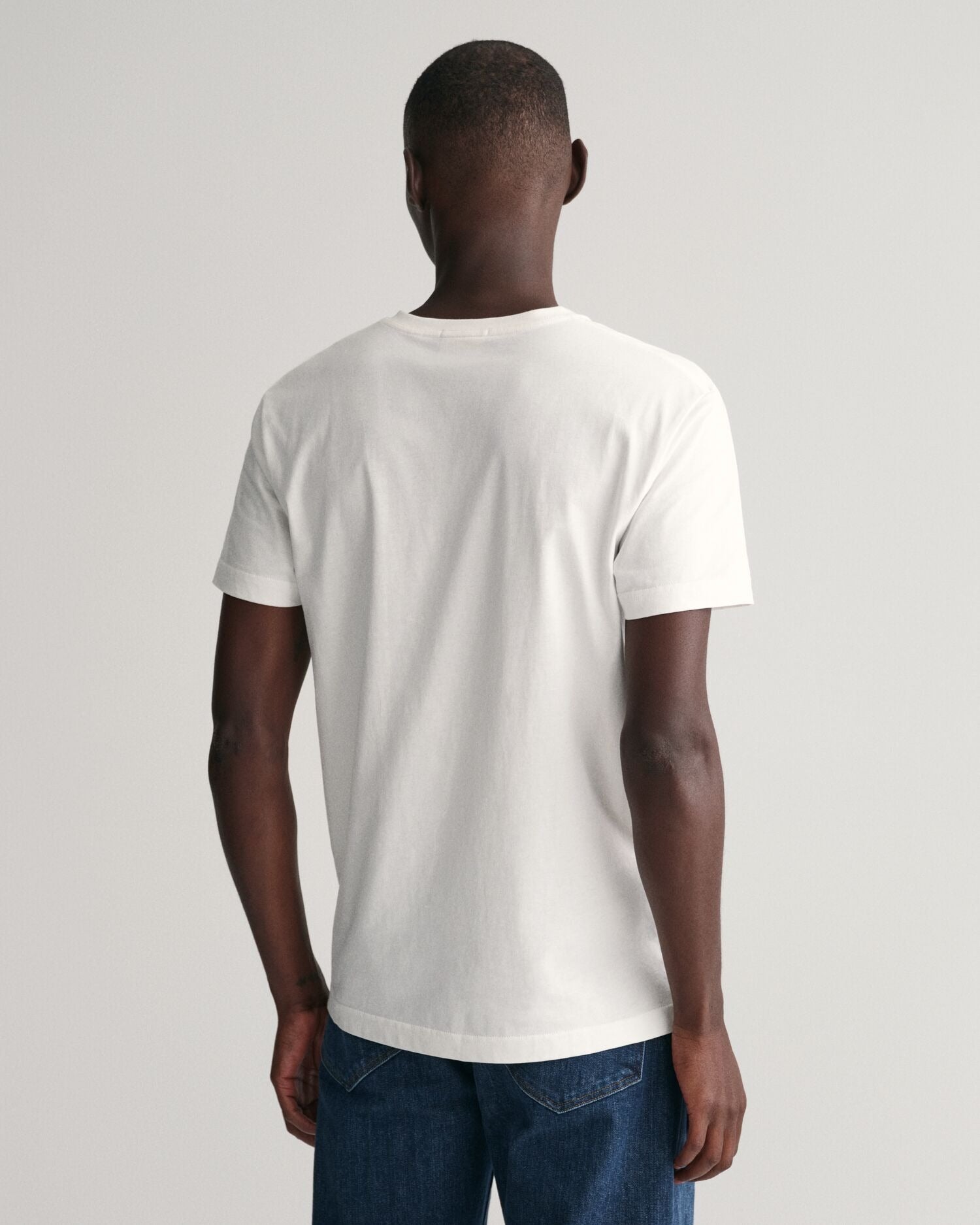 SLIM SHIELD V-NECK T-SHIRT-WHITE