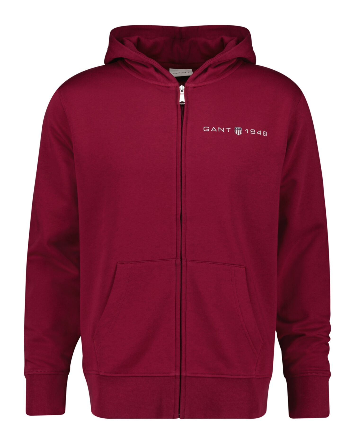 PRINTED GRAPHIC FULL ZIP HOODIE-RICH WINE