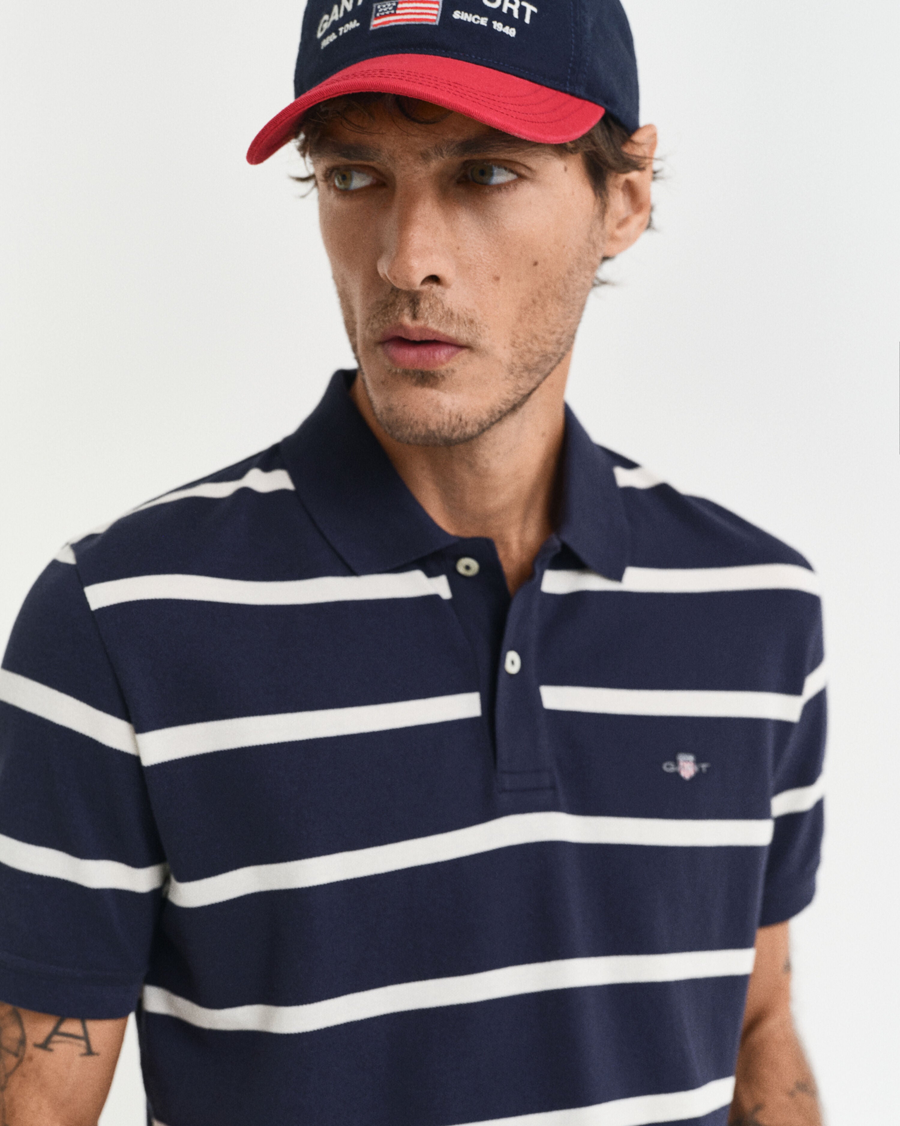 STRIPED POLO-EVENING BLUE