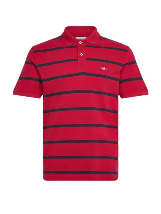STRIPED POLO-RUBY RED