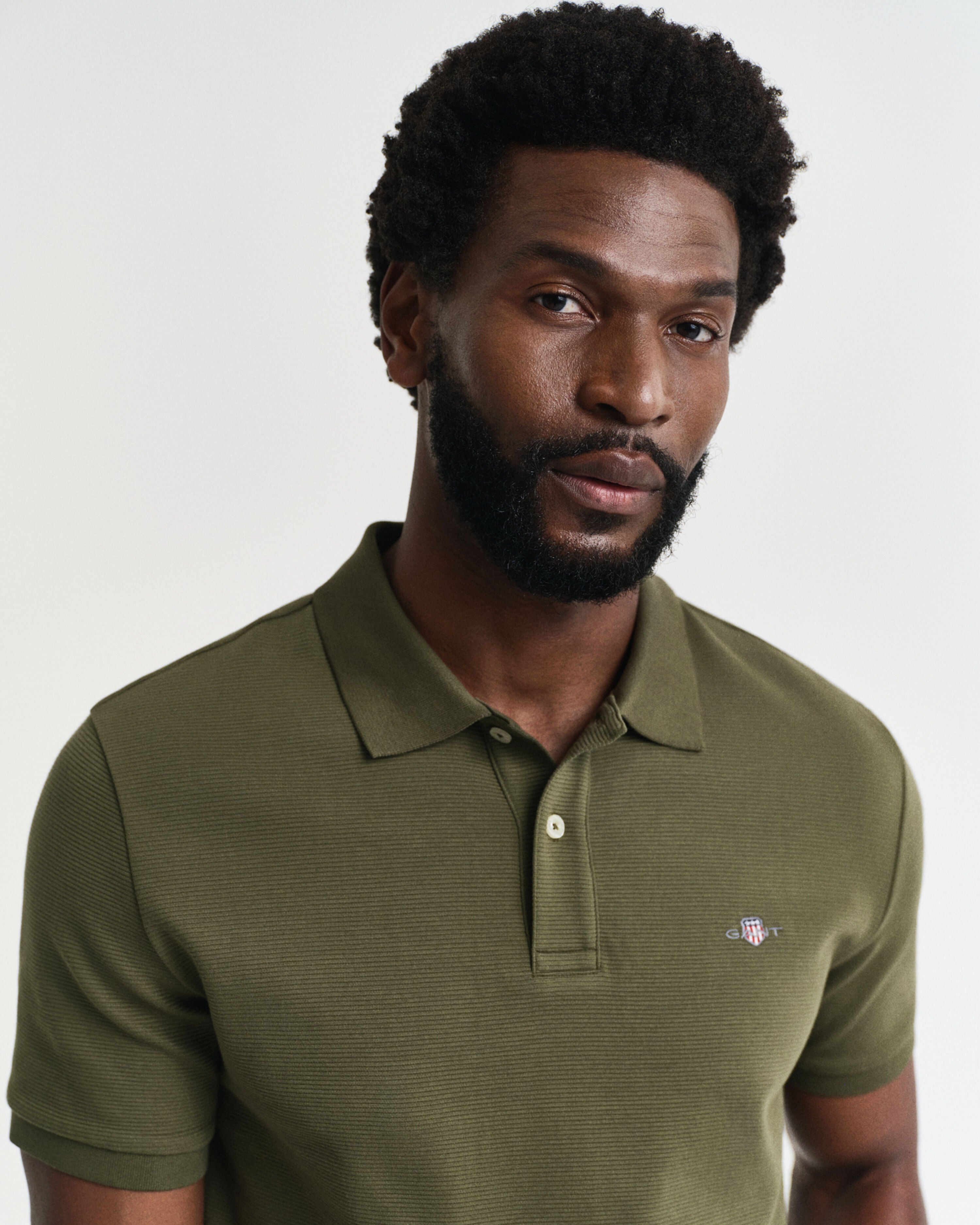 TEXTURED POLO-RACING GREEN