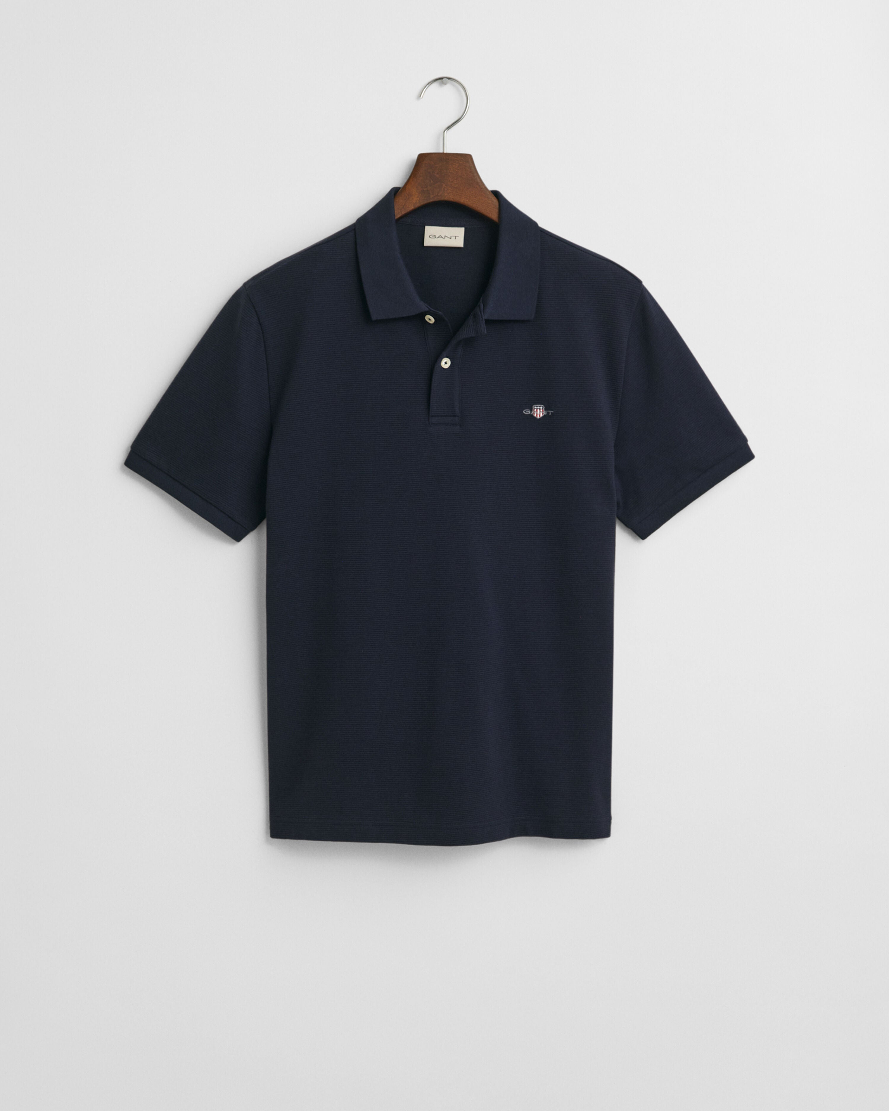 TEXTURED POLO-EVENING BLUE