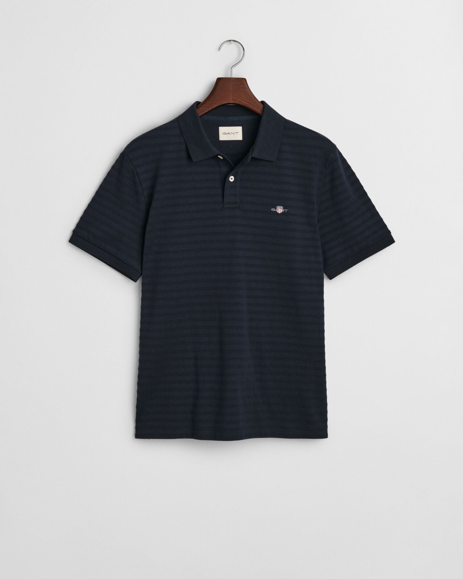 TEXTURE STRIPE POLO-EVENING BLUE