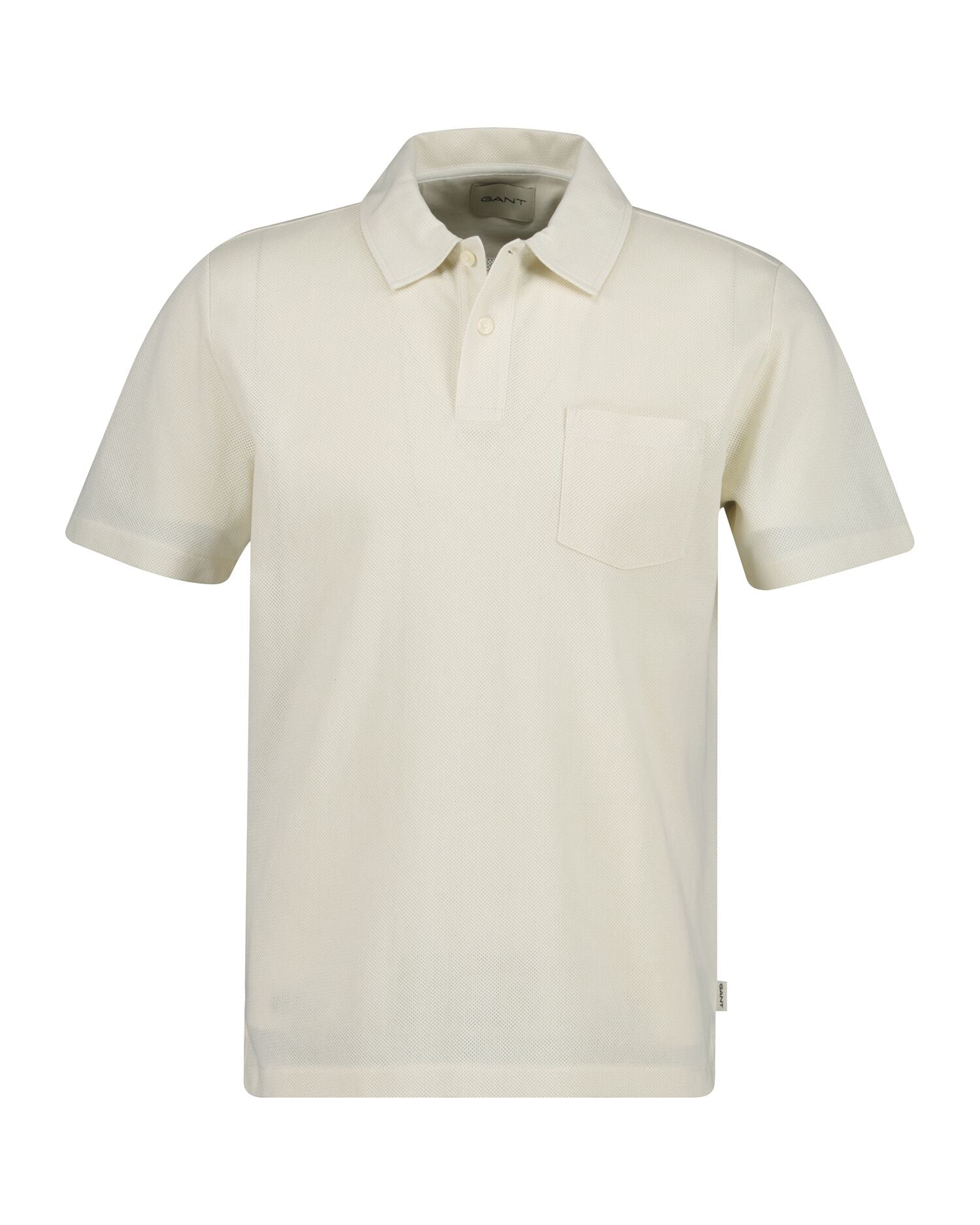 TEXTURE SS POLO-CREAMED WHITE