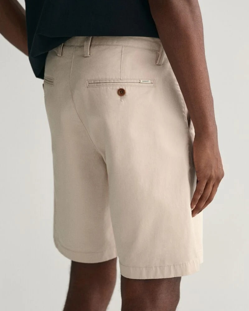 SLIM TWILL SHORTS-PUTTY