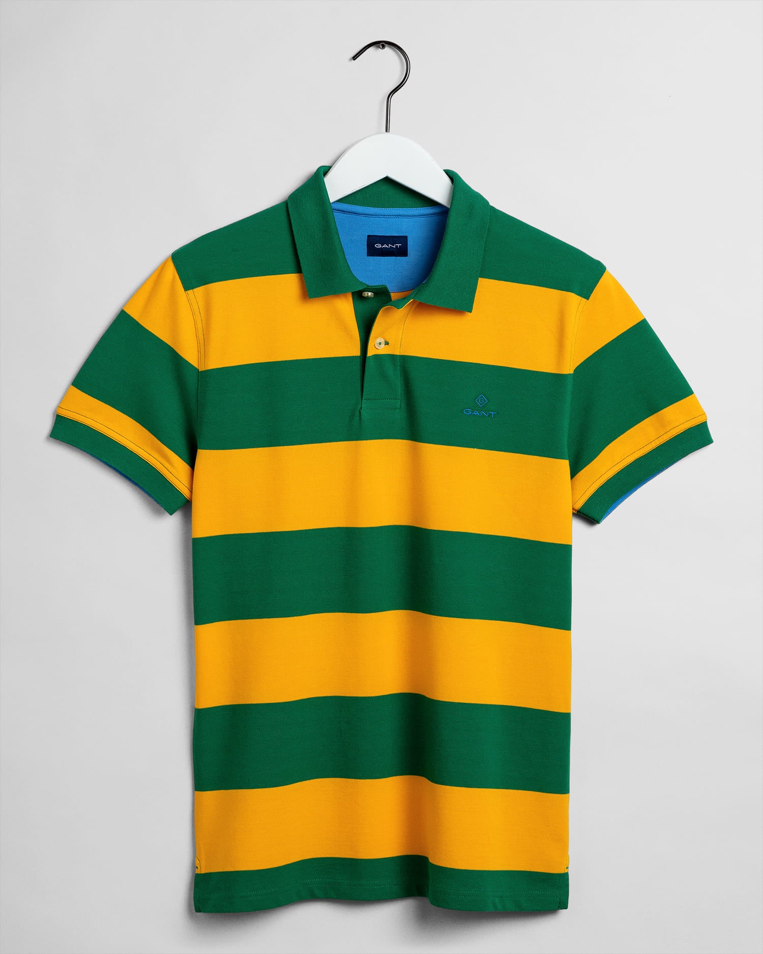 CONTRAST BARSTRIPE PIQUE-KELLY GREEN