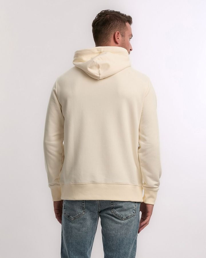G BADGE HOODIE-CREAM
