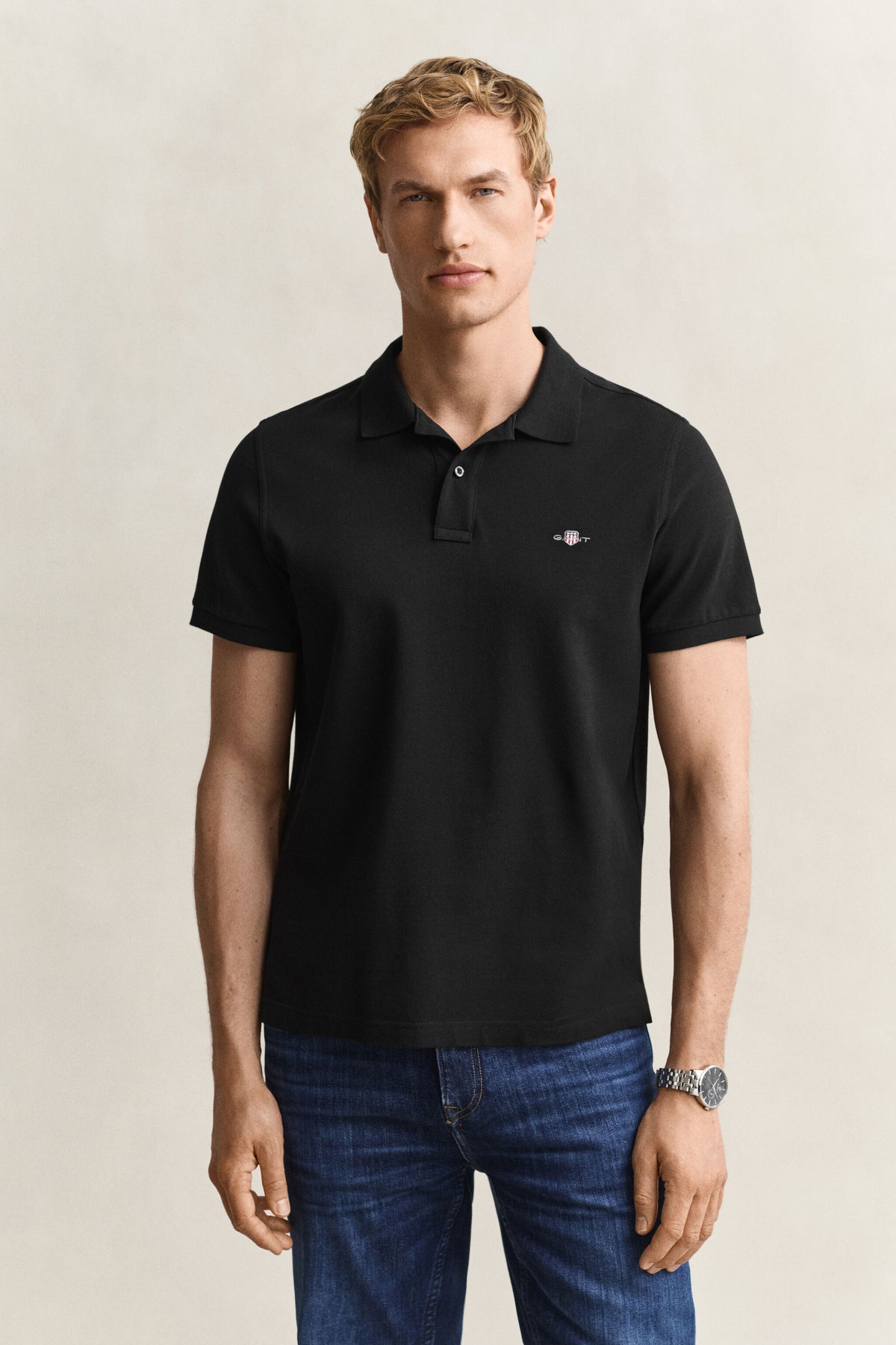 REG SHIELD SS PIQUE POLO-BLACK