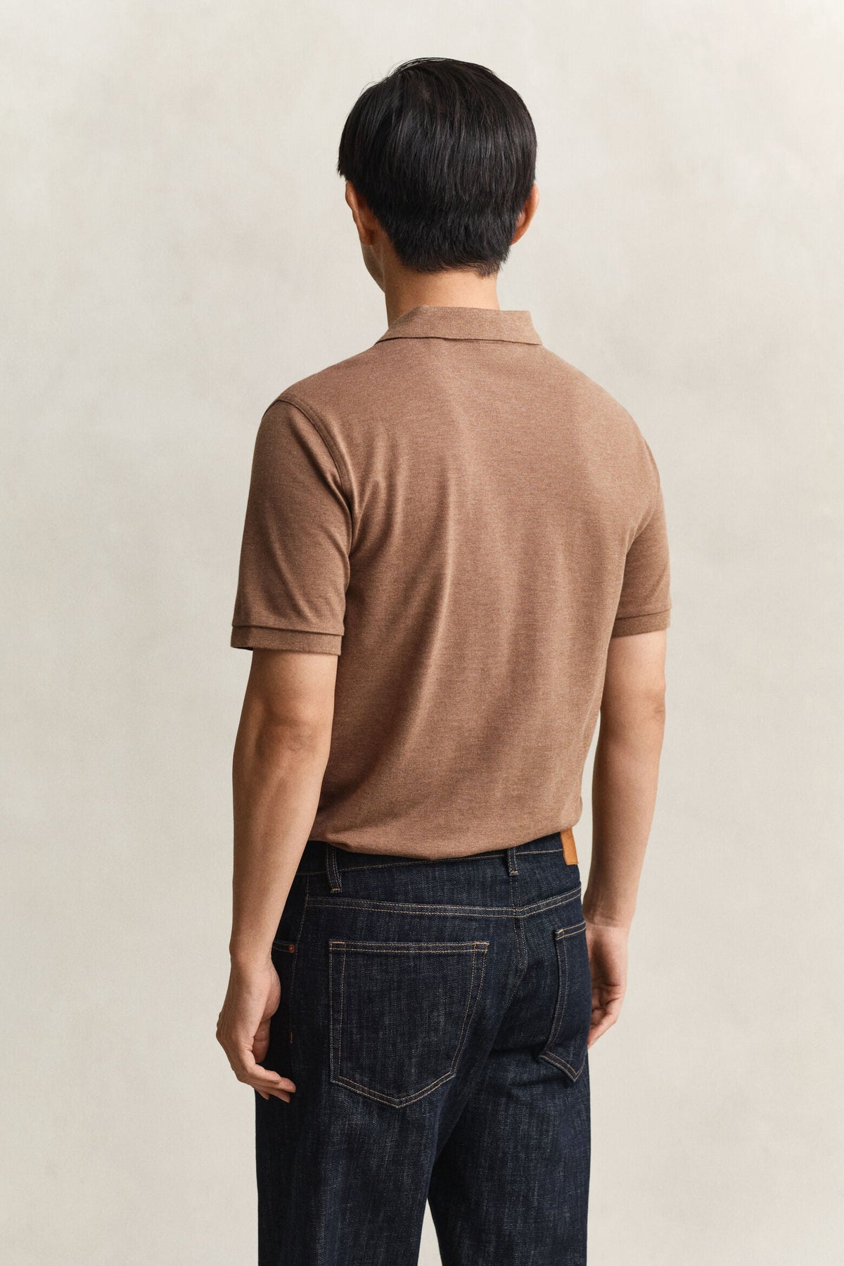 REG SHIELD SS PIQUE POLO-BROWN