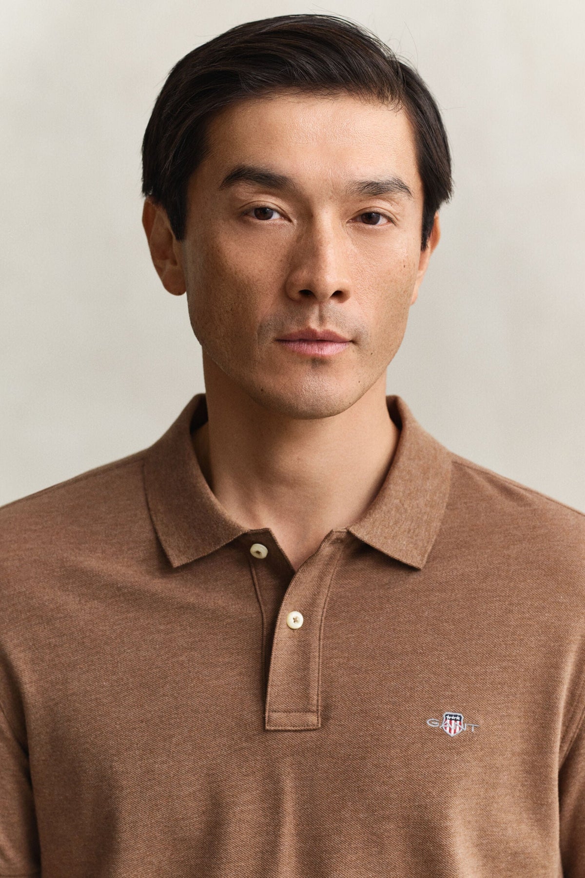 REG SHIELD SS PIQUE POLO-BROWN