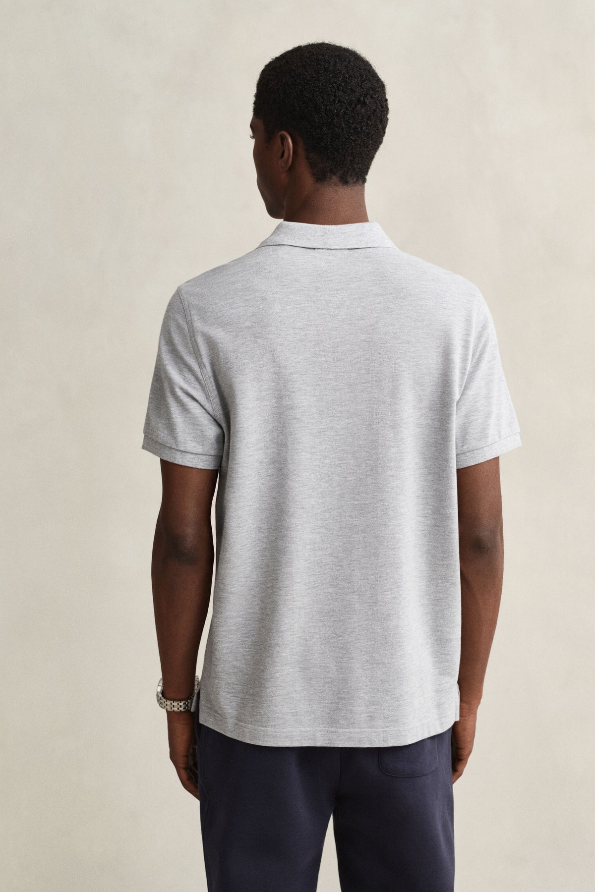 REG SHIELD SS PIQUE POLO-GREY MELANGE