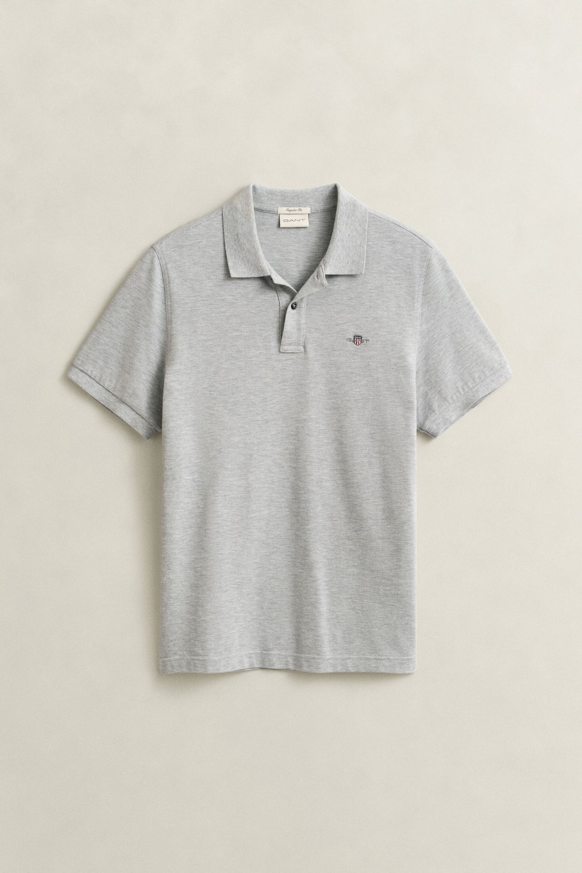 REG SHIELD SS PIQUE POLO-GREY MELANGE