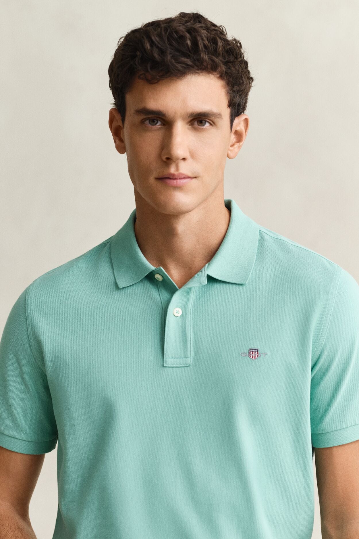 REG SHIELD SS PIQUE POLO-MUTED TURQUOISE