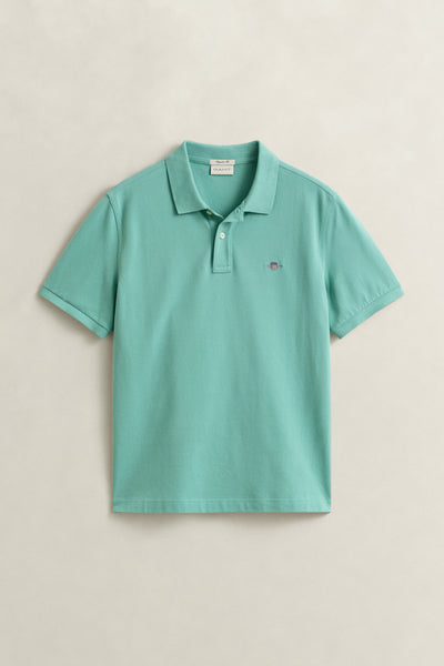 REG SHIELD SS PIQUE POLO-MUTED TURQUOISE