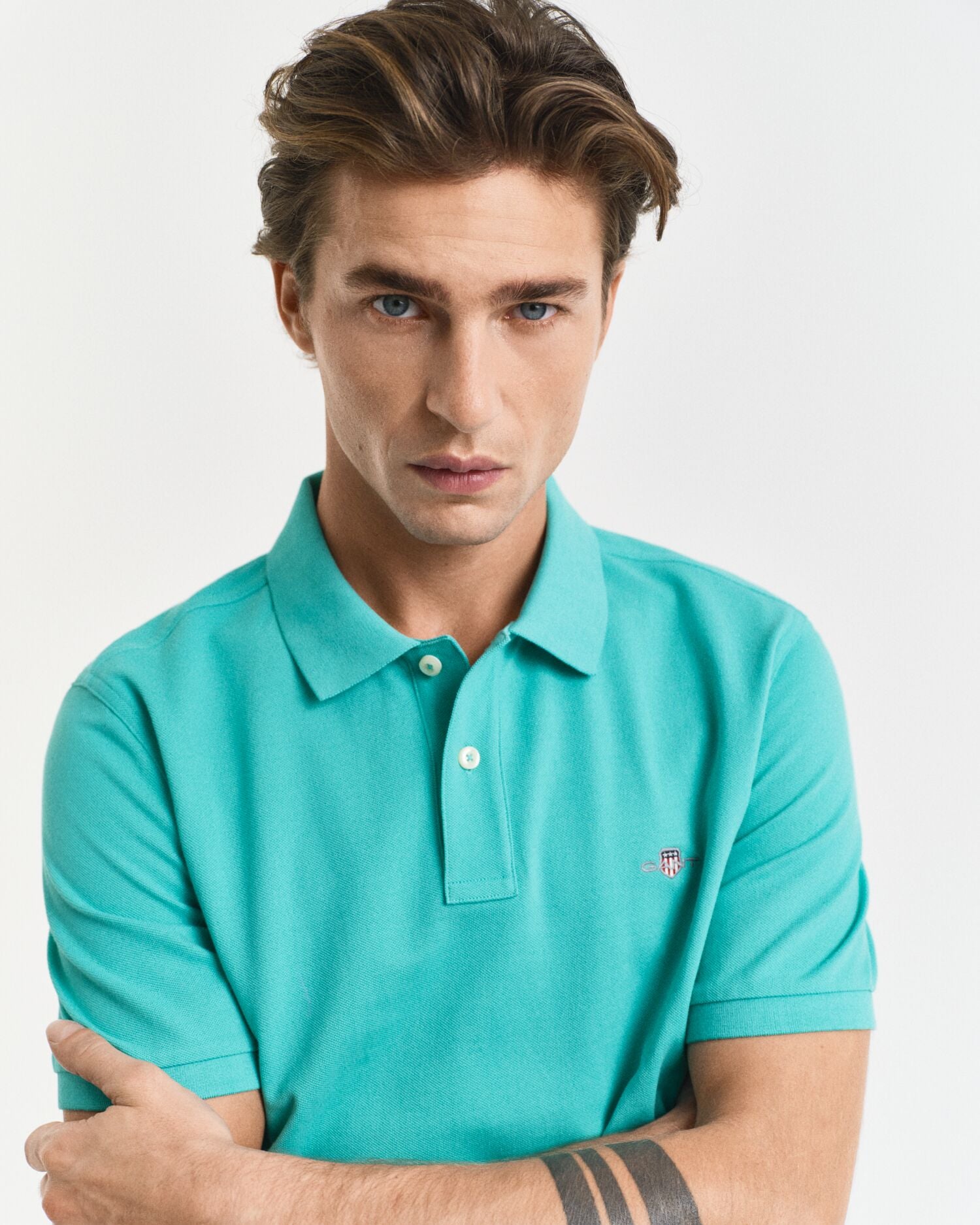 REG SHIELD SS PIQUE POLO-BAY GREEN