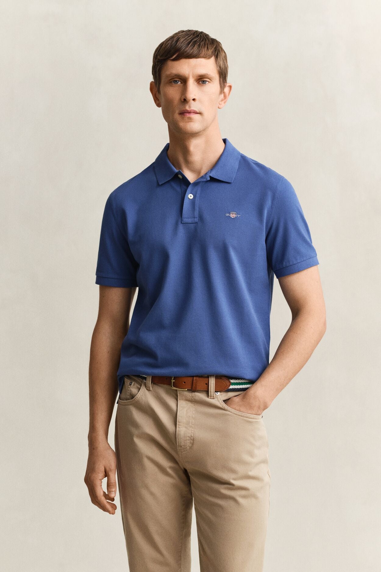 REG SHIELD SS PIQUE POLO-VINTAGE BLUE