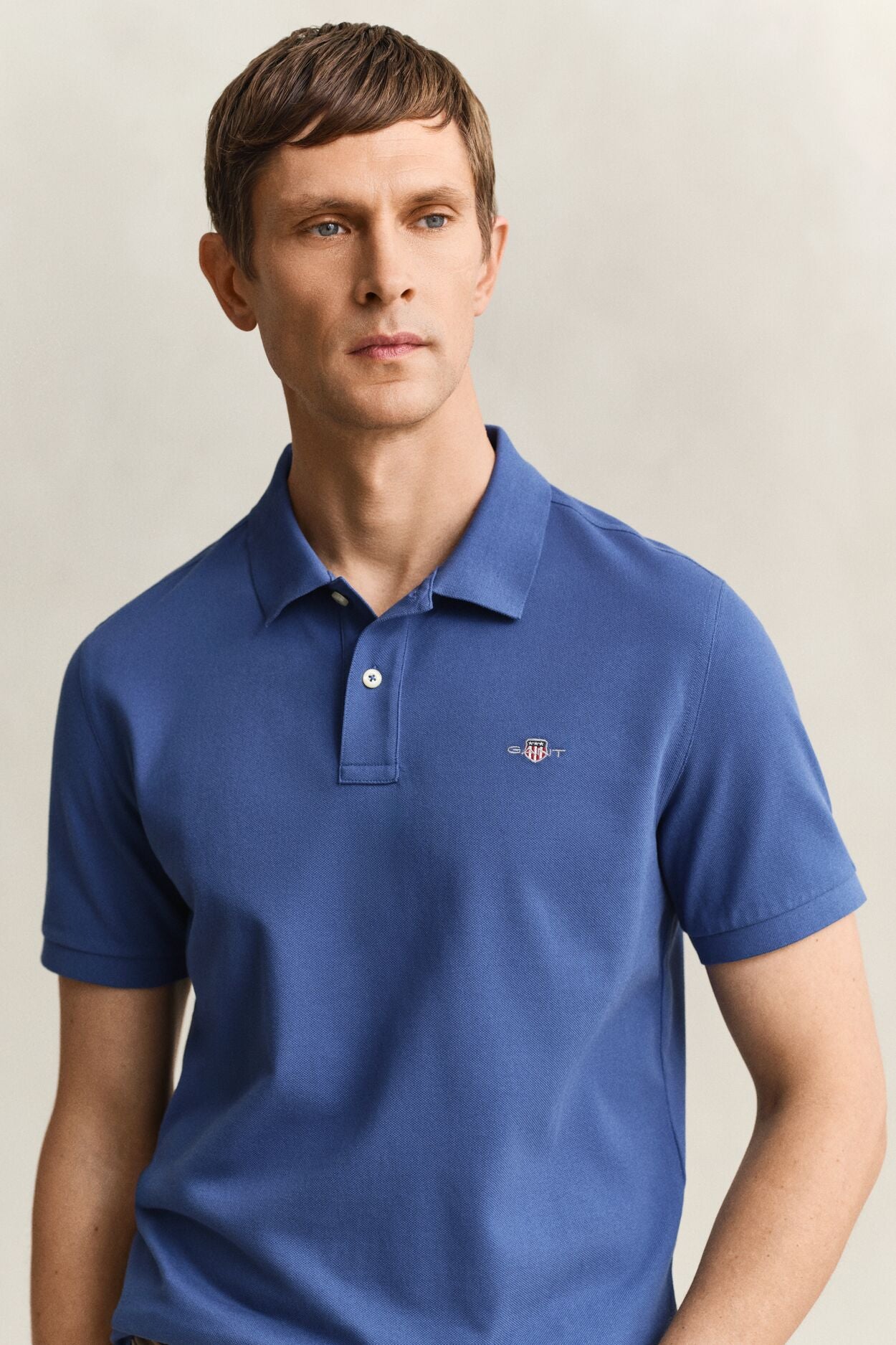 REG SHIELD SS PIQUE POLO-VINTAGE BLUE
