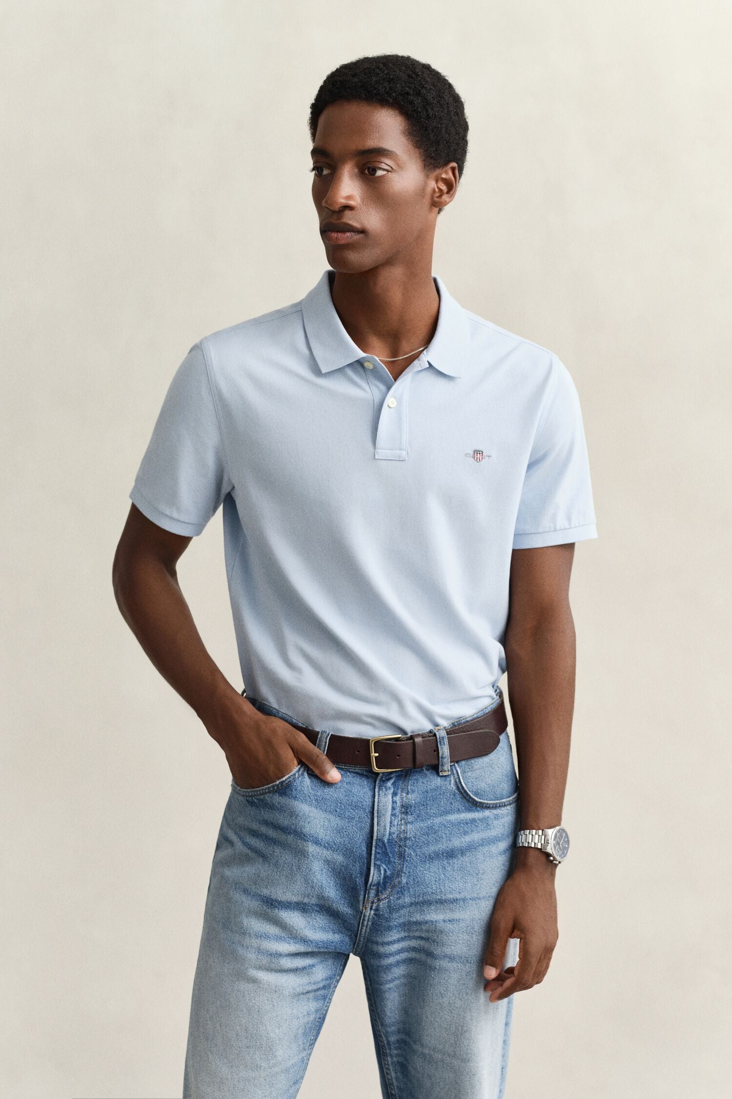 REG SHIELD SS PIQUE POLO-FRESH BLUE