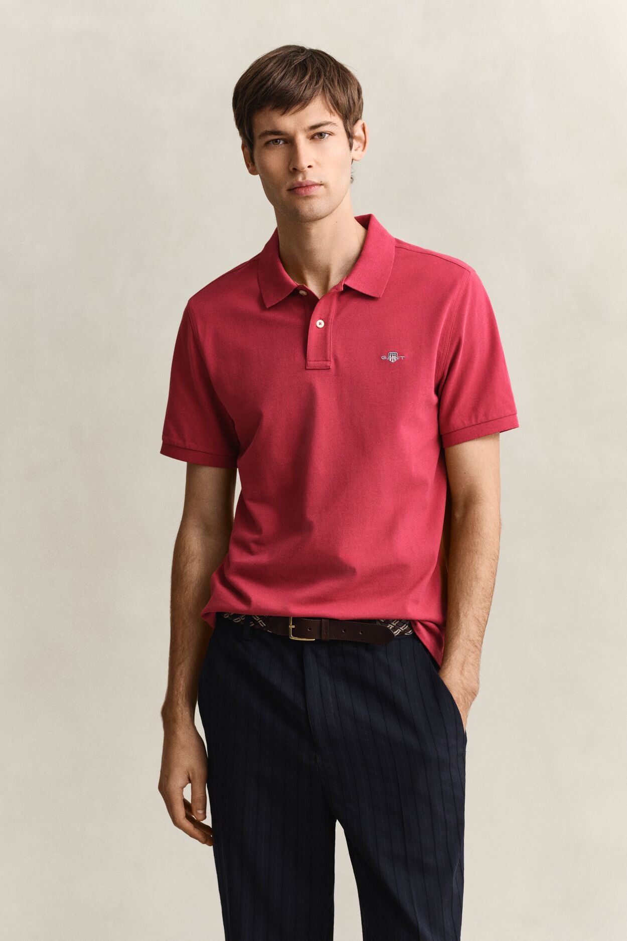 REG SHIELD SS PIQUE POLO-MAROON