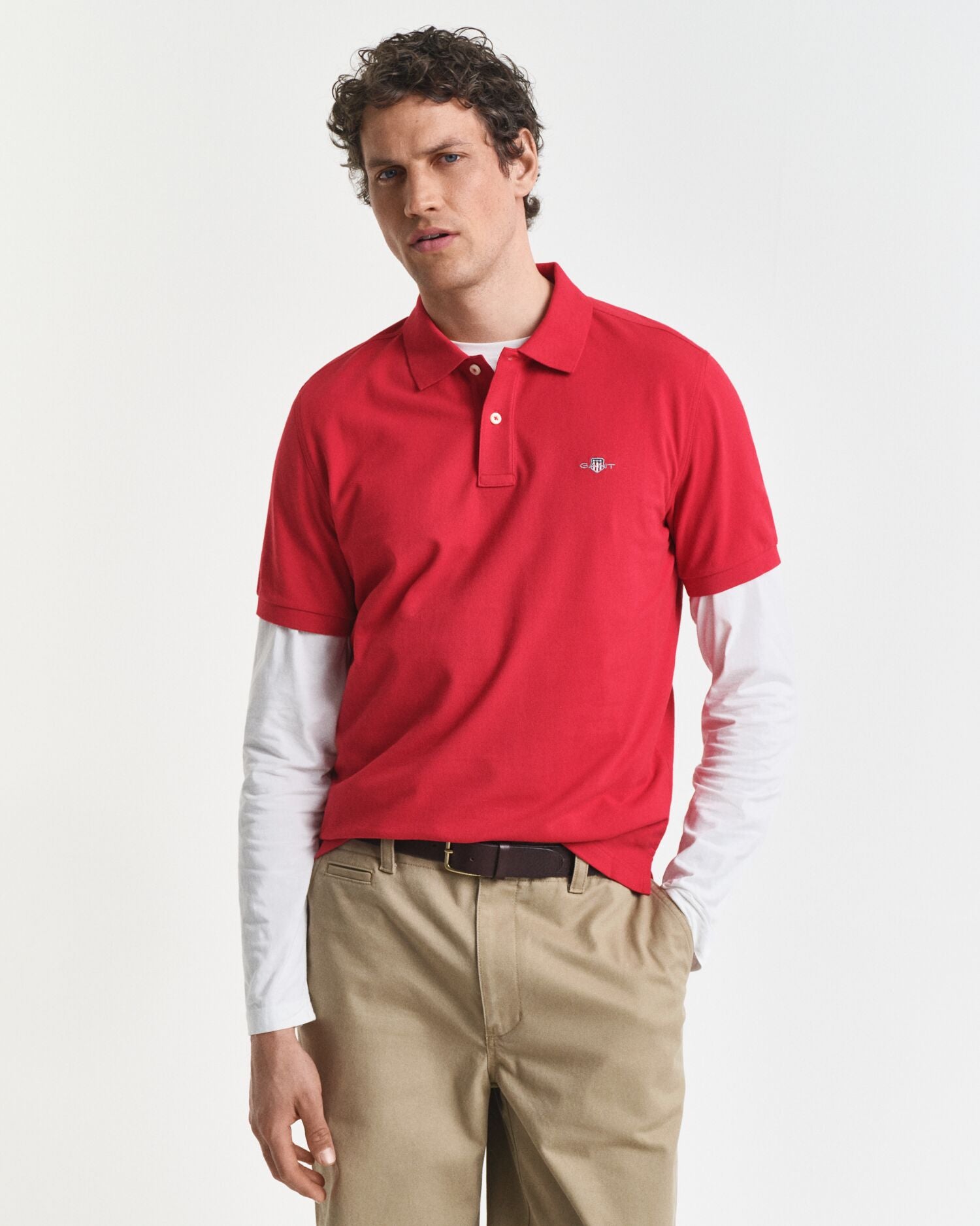 REG SHIELD SS PIQUE POLO-RUBY RED