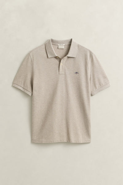 REG SHIELD SS PIQUE POLO-BEIGE